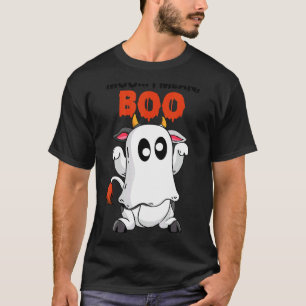 Camiseta Moo Quero Dizer Boo Vaca Fantasma Abóbora Fazend