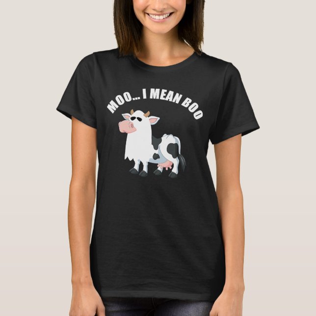 Camiseta Moo quero dizer vaca boi halloween (Frente)