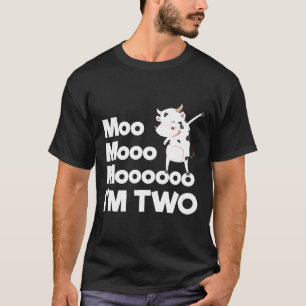 Camiseta Moo Tenho Dois Sons de Dab de Vaca Bonita de 2º An