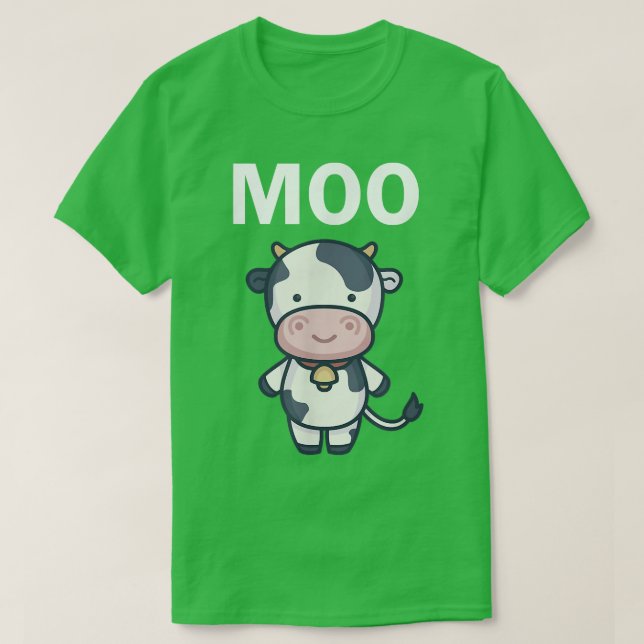 Camiseta Moo Vaca Farmante Engraçado Vaca Para Adultos Cria (Frente do Design)