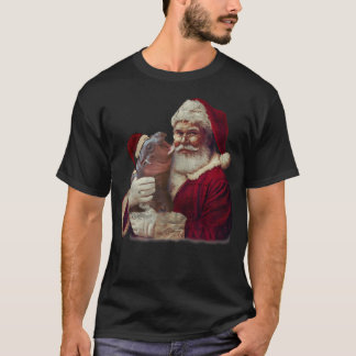 Camiseta Moodeng Natal Engraçado Vintage Santa Claus Mooden