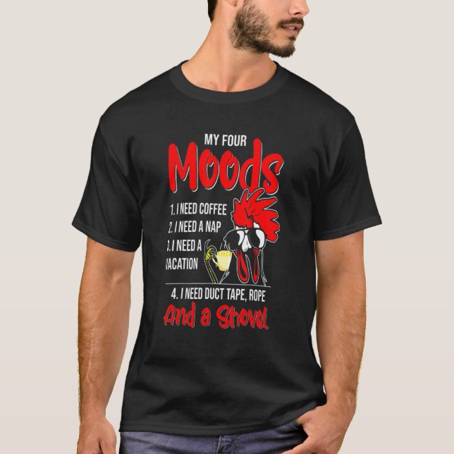 Camiseta Moods I Need Coffee Chicken Farmer (Frente)