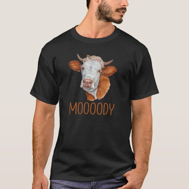 Camiseta Moody  Cow Moody Cow Pun Cow (Frente)