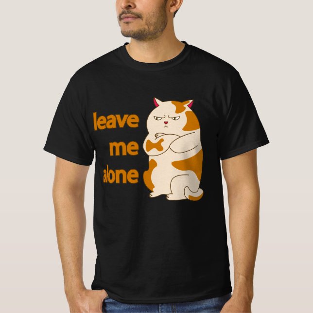 Camiseta Moody fat cat leave me alone T-Shirt (Frente)