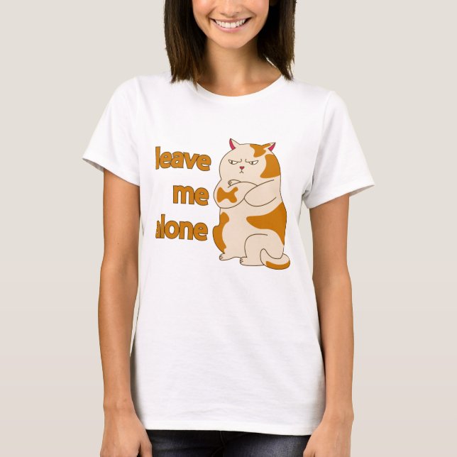 Camiseta Moody fat cat leave me alone T-Shirt (Frente)