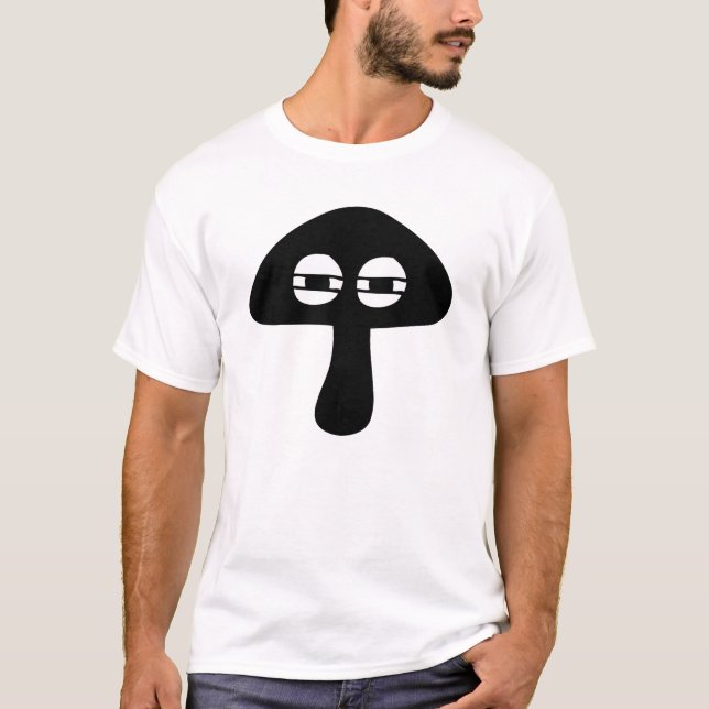 Camiseta Moody Mushroom Face Silhout Não Engraçado (Frente)