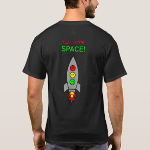 Camiseta Moody Stoplight Space Rocket Next Stop Space