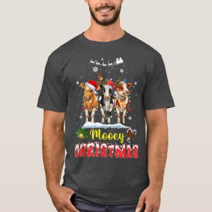 Camiseta Mooey Christmas T Highland Cow Xmas Light Papais n