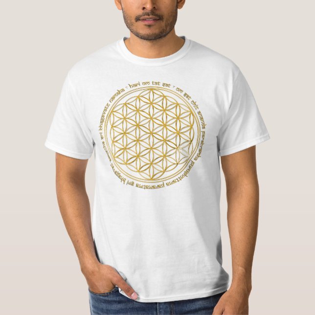 Camiseta Moola Mantra, flor da vida/ (Frente)