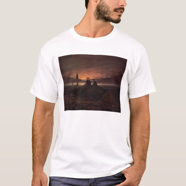 Camiseta Moon a aumentação sobre o mar, 1822 (o óleo em (Frente)
