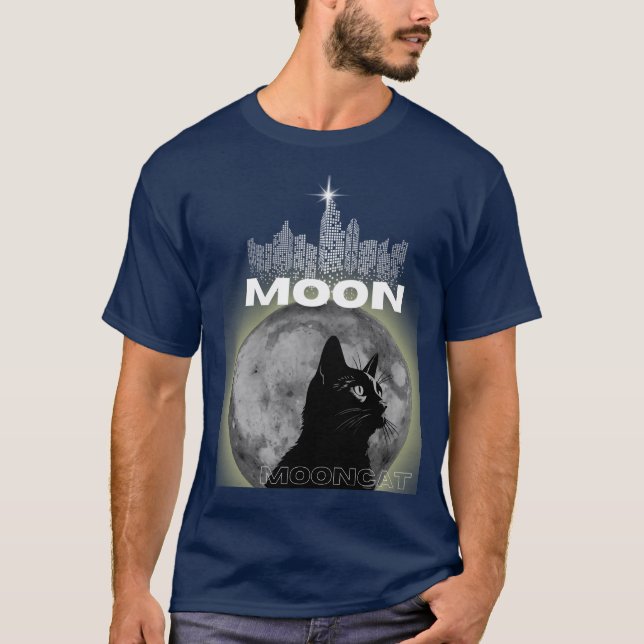 Camiseta Moon Cat & Midnight Library (Frente)