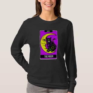 Camiseta Moon Crescente E Tarô De Gato Gráfico A Lua