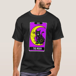 Camiseta Moon Crescente E Tarô De Gato Gráfico A Lua