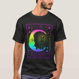 Camiseta Moon Crescente Placa Tarot E Gótico De Pastel Gato