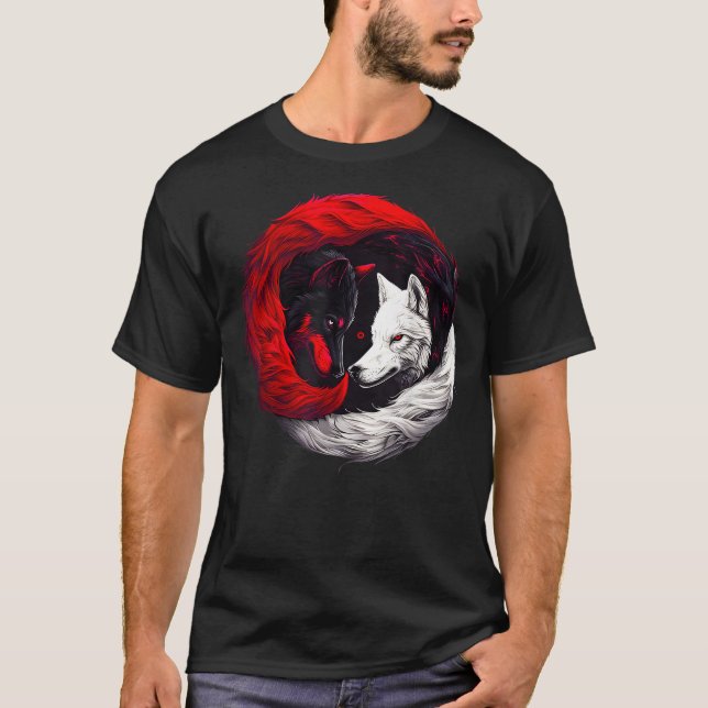 Camiseta Moon Crimson Red White Wolf (Frente)