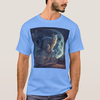 Camiseta Moon de bicicleta de gato