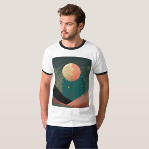 Camiseta Moon Design Tee de Meio-Tom