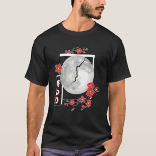 Camiseta Moon estético japonês divide moças suaves me entre
