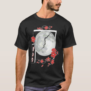 Camiseta Moon estético japonês divide moças suaves me entre