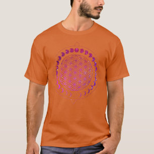 Camiseta Moon Fases Flor Da Vida Mandala Geometria Divina
