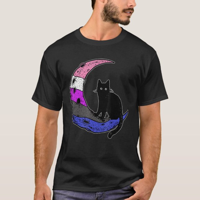 Camiseta Moon Gato Sinalizador Ggbt Gay (Frente)