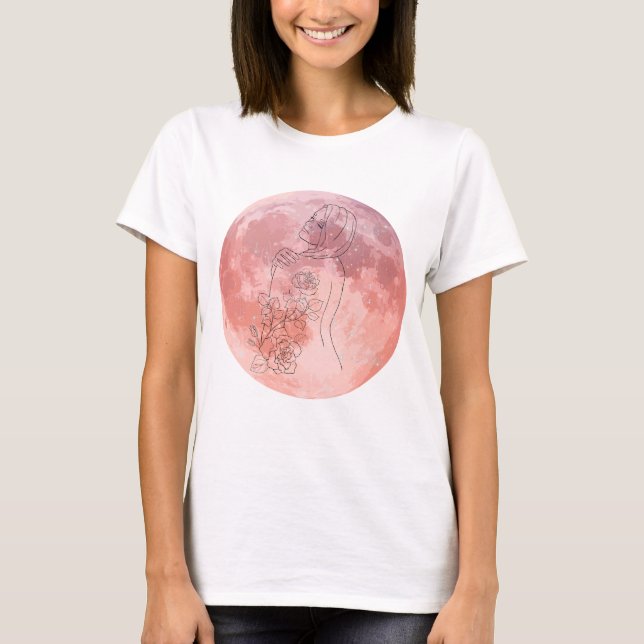 Camiseta Moon Goddess Celestial Art – Soft Feminine Energy (Frente)