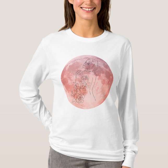 Camiseta Moon Goddess Celestial Art – Soft Feminine Energy (Frente)