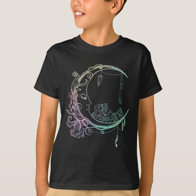 Camiseta Moon Gótico Gótica do Crescente Wicca (Frente)