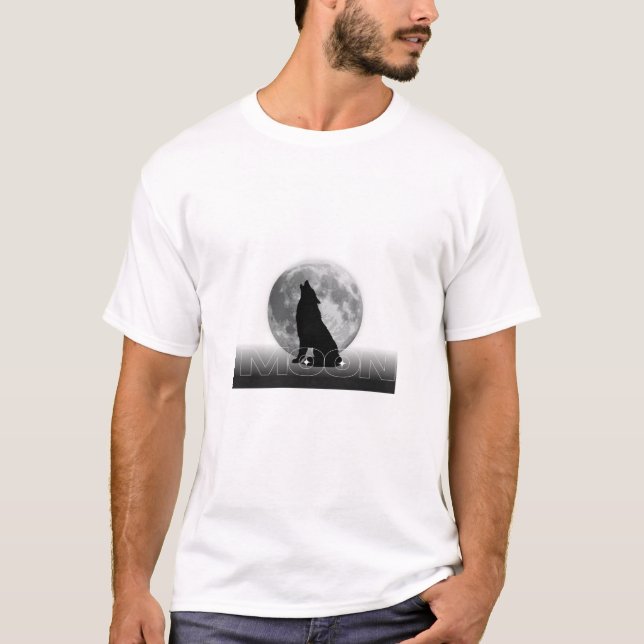 Camiseta Moon Howl – Mystical Wolf Silhouette Graphics  (Frente)