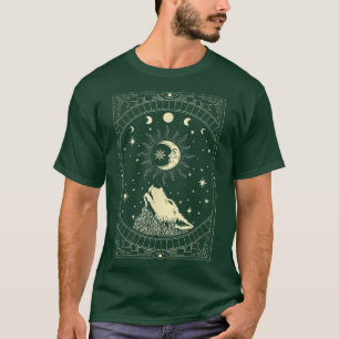 Camiseta Moon Howling Wolf - Bruxa Gótica Occulta