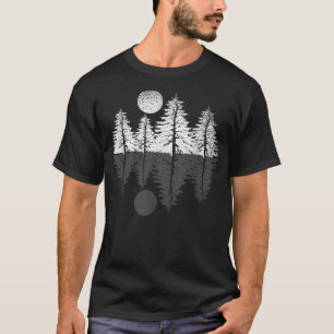Camiseta Moon Outdoor Árvores Naturais Reflexão Fore