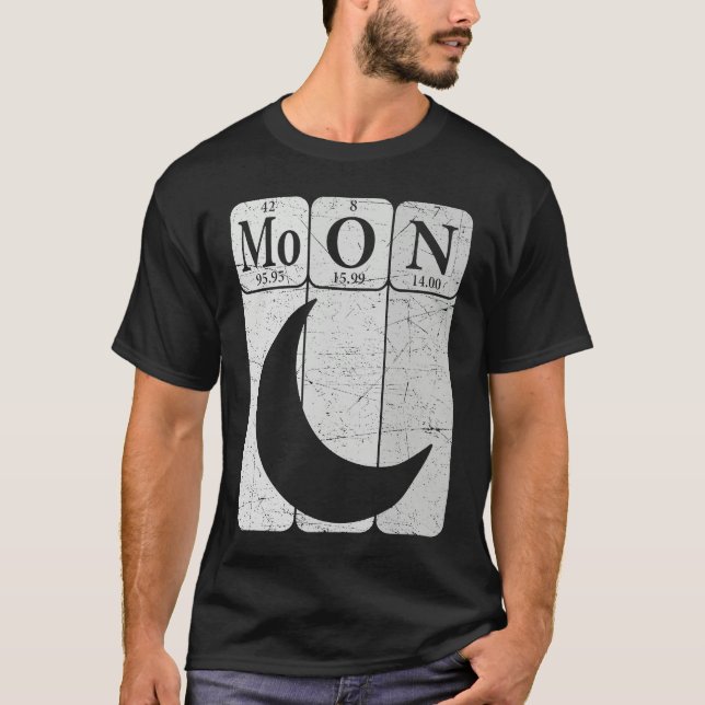 Camiseta Moon Periodic Table Elements Moon Space Nerd Moon  (Frente)