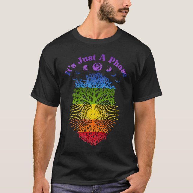 Camiseta Moon Phase dizendo que é apenas uma Chakra Fase 7 (Frente)