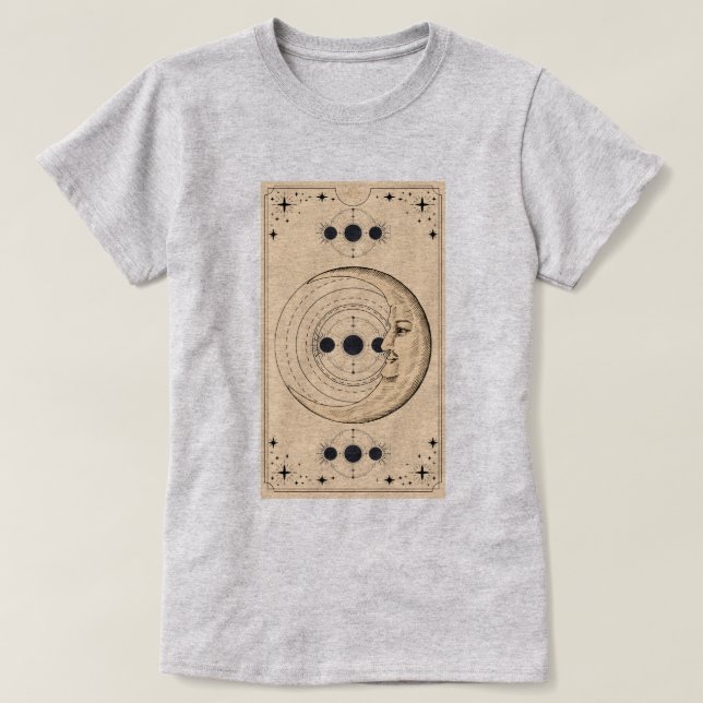 Camiseta Moon Phases Tarot Relaxou T-Shirt (Frente do Design)