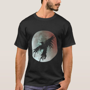 Camiseta Moon Raven Graphic Black Crow Full Moon Brusch Art