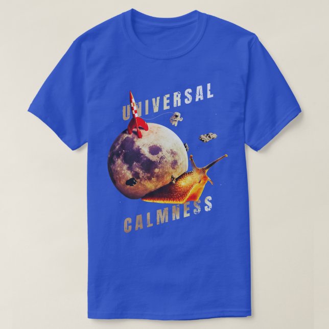 Camiseta Moon Snail in Space Universal Calmness Space Snail (Frente do Design)