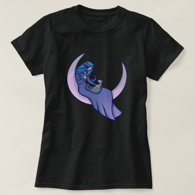 Camiseta Moon Witch MoonChild Pagan Wicca Art (Frente do Design)
