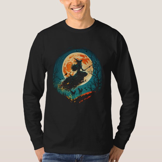 Camiseta Moon Witch Witchcraft Halloween  1 (Frente)