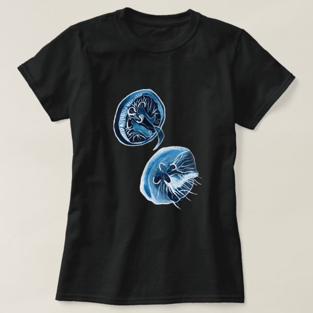 Camiseta MoonJellyfish — arte da aquarela (Frente do Design)