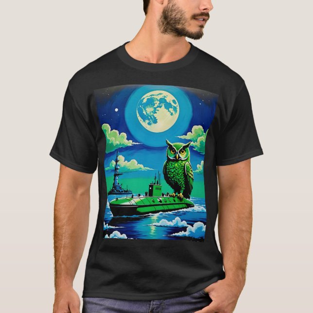Camiseta Moonlight Owl em Tee Submarino (Frente)