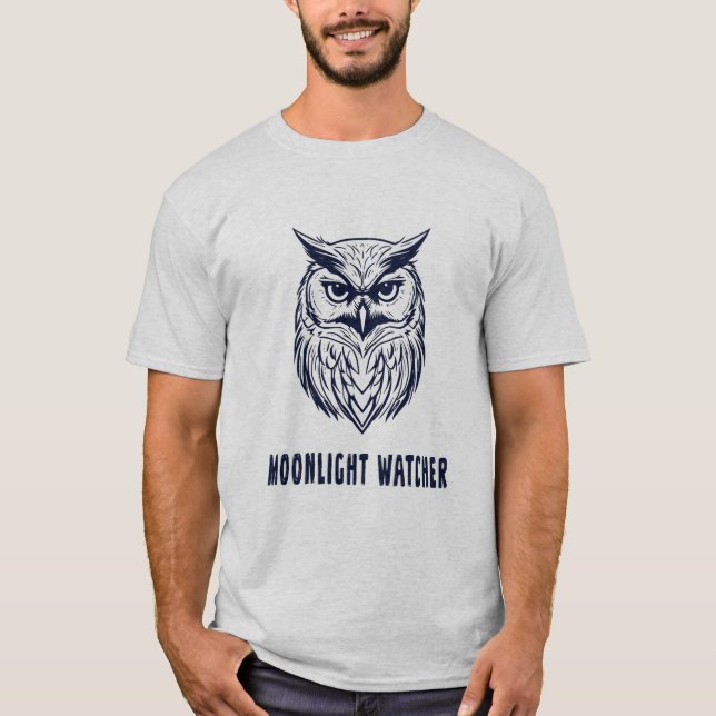 Camiseta Moonlight Watcher – Mysterious Owl Design (Frente)