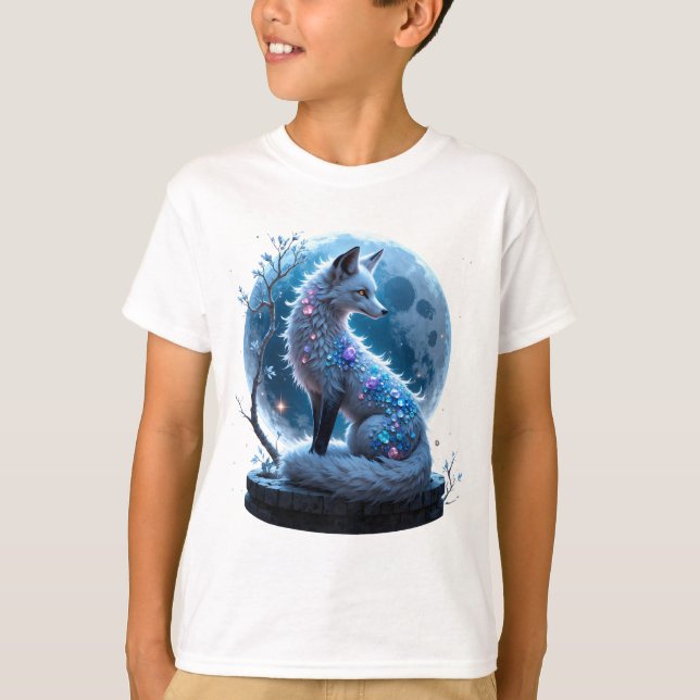 Camiseta Moonlit Crystal Fox – Guardian of Silent Dreams.  (Frente)