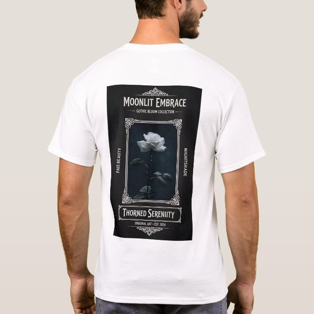 Camiseta Moonlit Embrace Gothic Rose (Verso)