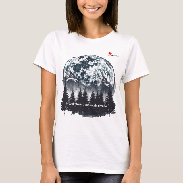 Camiseta Moonlit Forest Mountain Dreams (Frente)