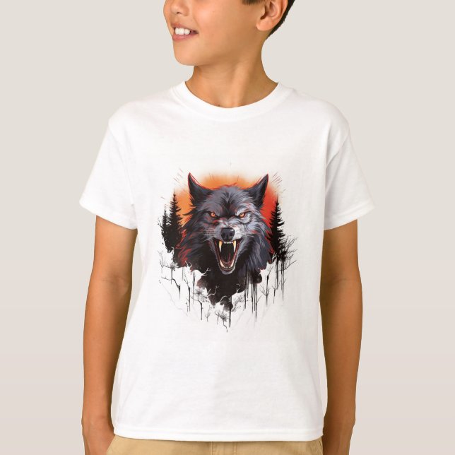 Camiseta Moonlit Menace: O Tee de Howl do Lobisomem (Frente)