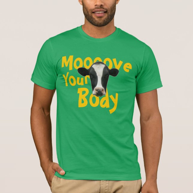 Camiseta Moooove seu t-shirt da vaca do corpo (Frente)