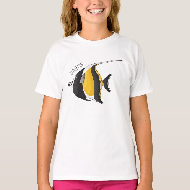 Camiseta Moorish idol fish cartoon illustration  (Frente)