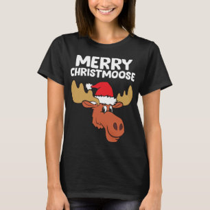 Camiseta Moose Christmas Hat Moose Feliz Christmoose Feliz