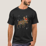 Camiseta Moose Christmas Lights Led Led Santa Hat Christmas<br><div class="desc">As Luzes De Natal Moose Levaram O Natal Ao Natal.</div>