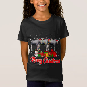 Camiseta Moose Christmas Pajama Funny Xmas Lights